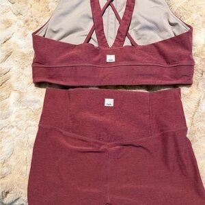 Vuori Wine Red Seamless Sports Bra & Leggings Set